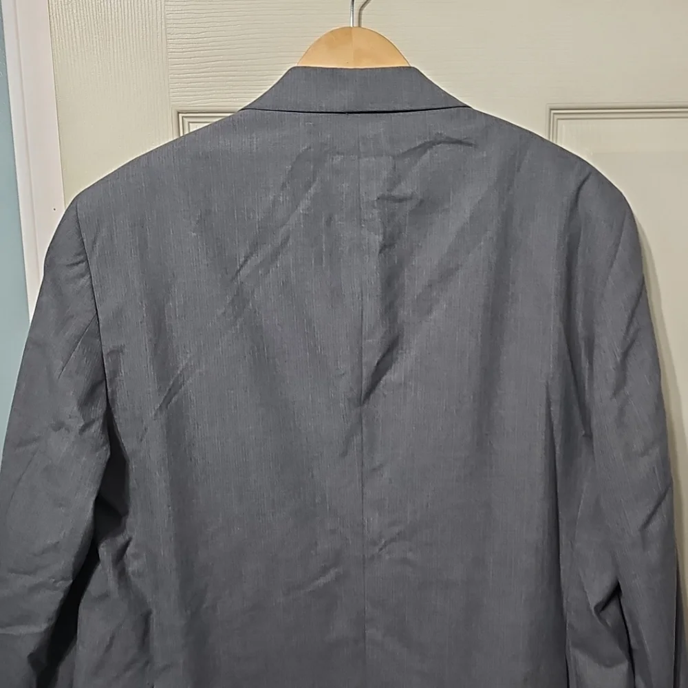 Holbrook World Traveler Gray Lt Blue Poly-Blend Sports Jacket 46R Great PreOwned